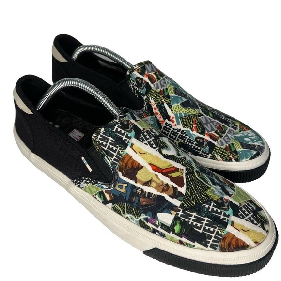EUC TOMS X Marvel Baja Slip On Limited Edition Avengers Shoes Men's Size 10.5 - Picture 1 of 10